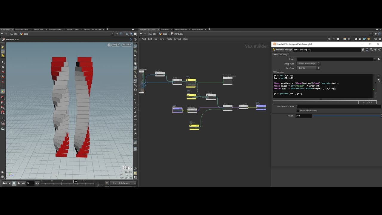 ArtStation - Houdini Quaternion , Matrix Rotate with Vop & Vex