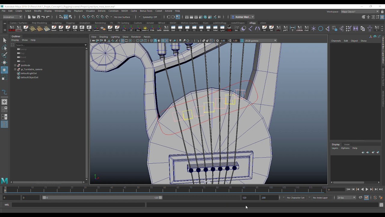 ArtStation - Lyre - Prop rigging/setup in Maya3D