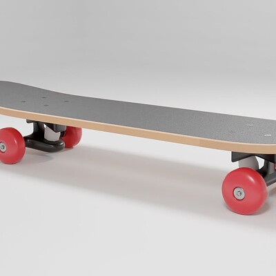 Wooden Skateboard 3D Model