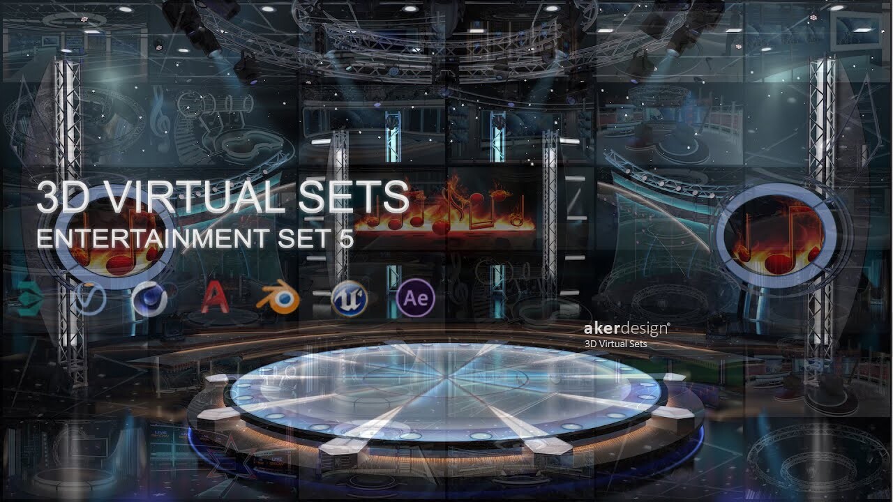 3D Virtual TV Studio Entertainment Set 5