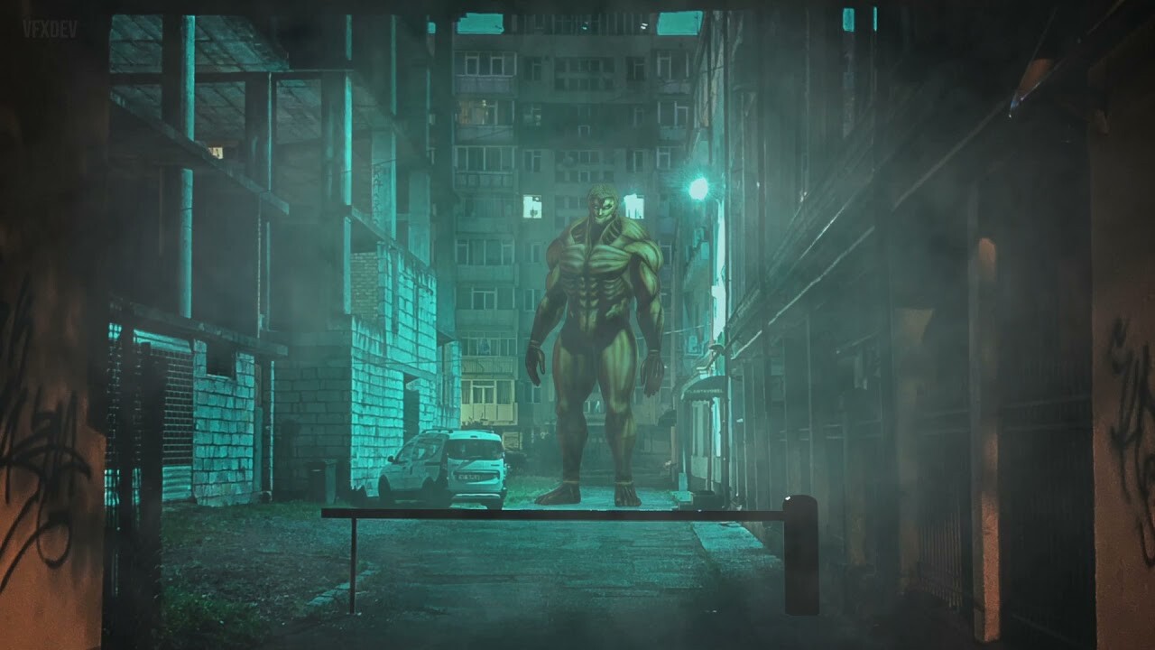 ArtStation Armored Titan in the streets