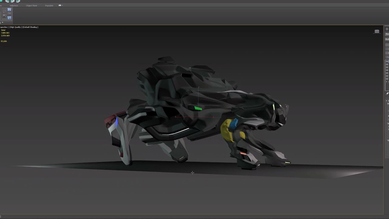 ArtStation - Tryfield_ modeling Sci-Fi drone crawler dog