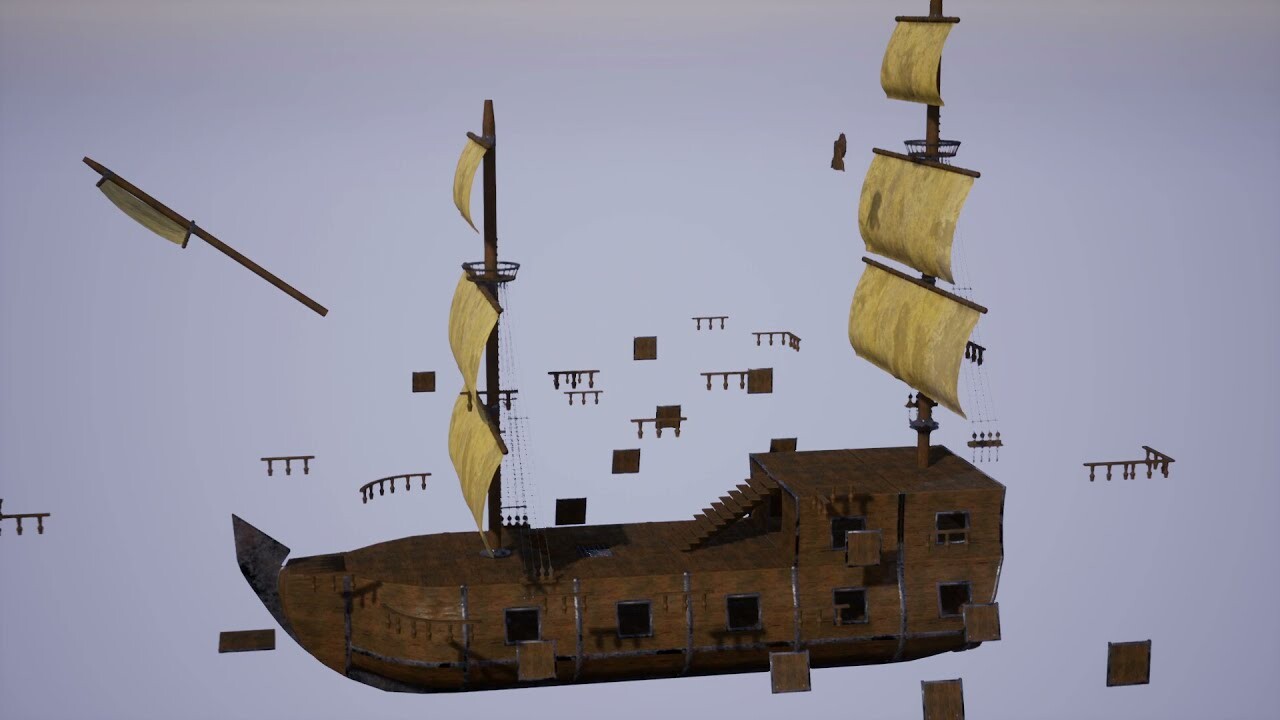 ArtStation - Pirate ship Game assets