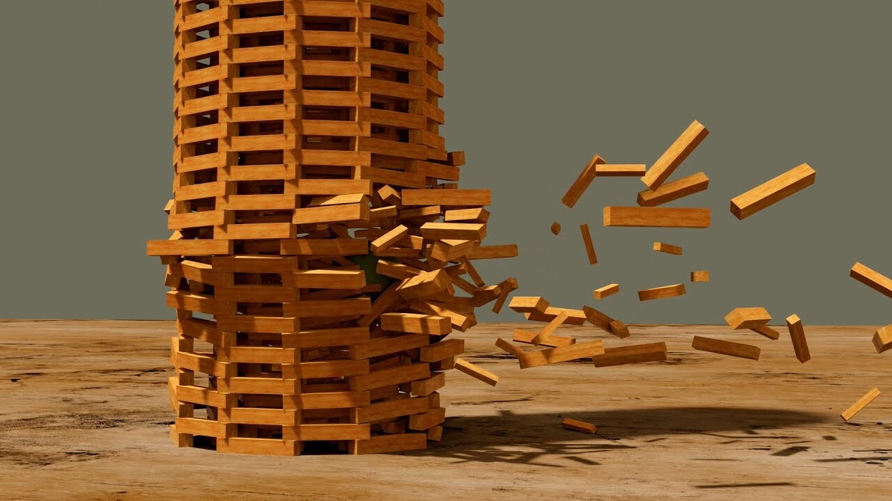 ArtStation - 3000 KEVA planks demolition