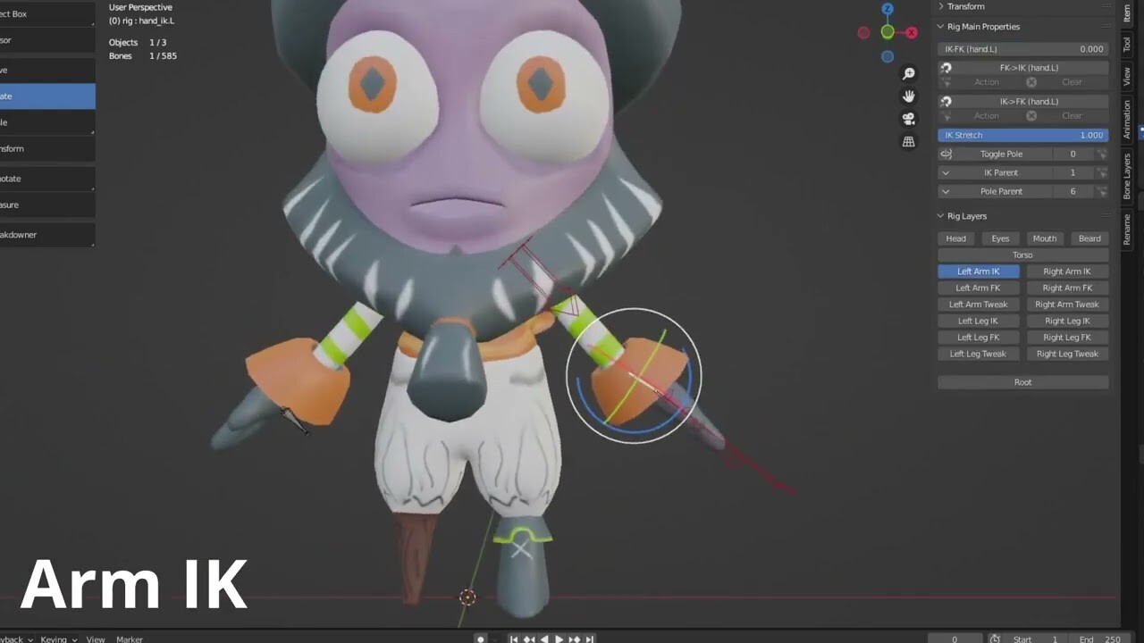Alien Pirate Character Rig Breakdown