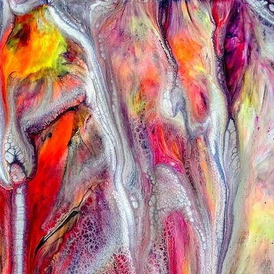 ArtStation - BLACK and WHITE Acrylic painting ~ Cup bottom pour ~ Fluid art  using Motorized canvas spinner