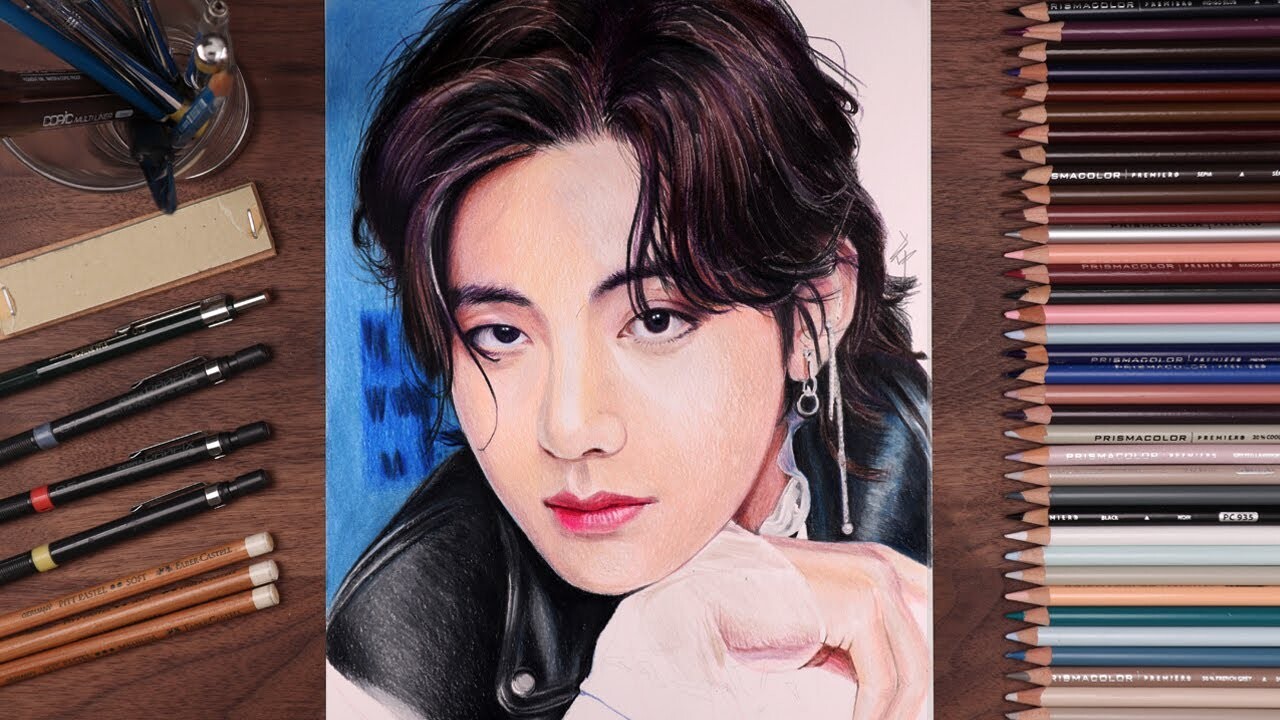 ArtStation - drawing bts v kim taehyung 뷔