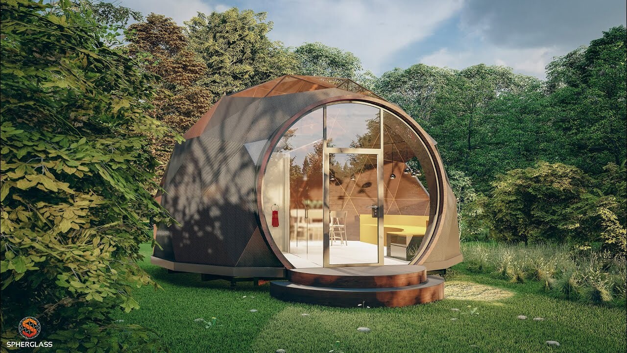 ArtStation - 35m2 geodesic dome House concept presentation