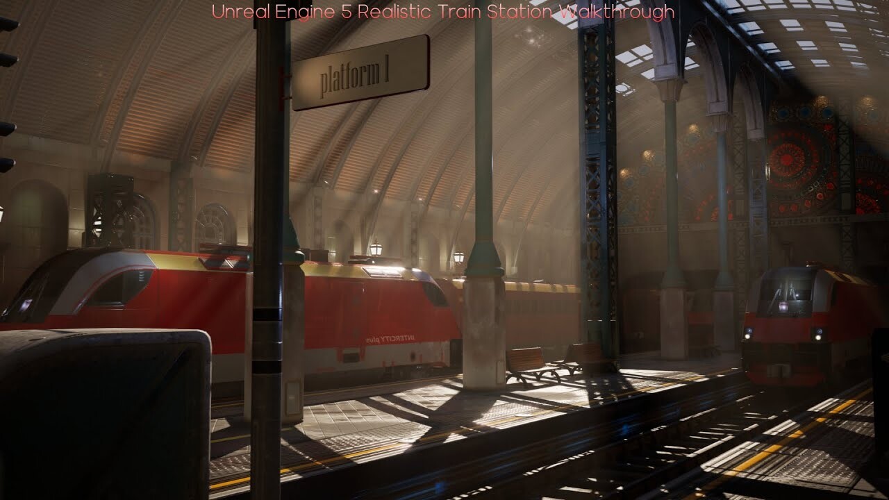 ArtStation Unreal Engine 5 Realistic Train Station Walktrough Real