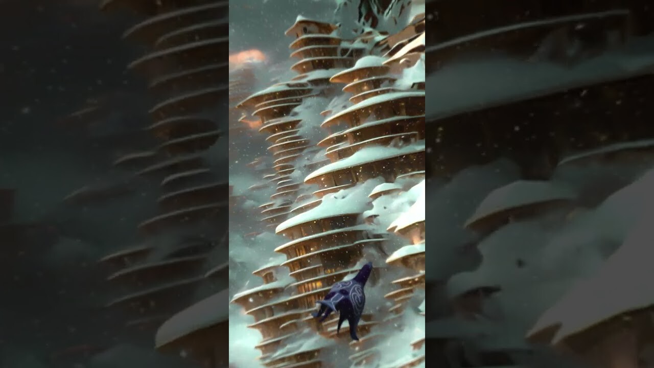 Winter Wonder Flight - short video, combining AI generated background and a simple Animation