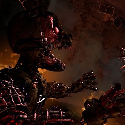 ArtStation - Tumbnail Springtrap VS Molten freddy