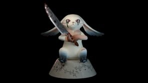 【一点物イラストアート】Killer Bunny【F0号】現代アート 一点物イラストアート】Killer Bunny【F0号】現代アート （桜花