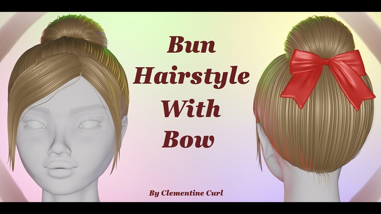 ArtStation Bun Hairstyle With Bow 360 Video   Clementine Curl Maxresdefault 