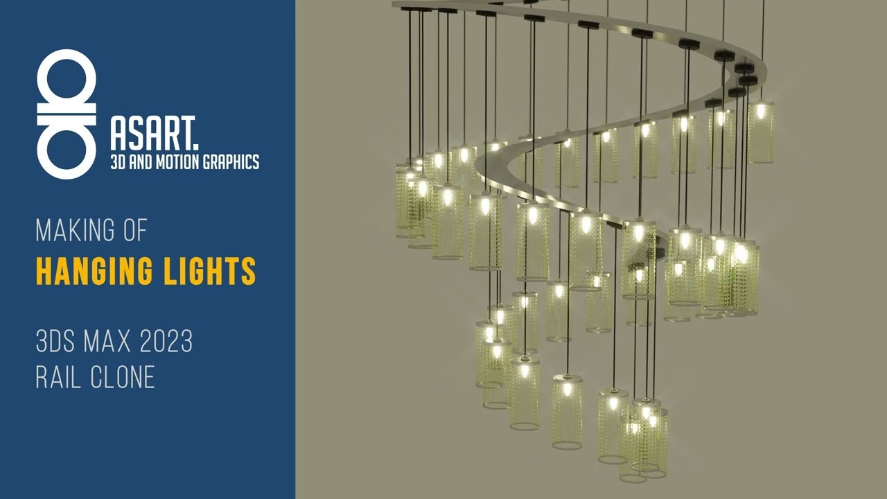 ArtStation - Creating "HANGING LIGHTS" in 3Ds Max using Rail Clone