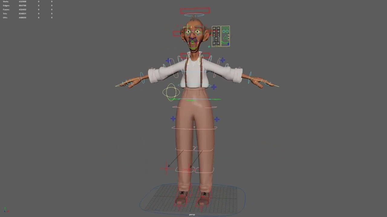 Artstation maya man rig with advanced skeleton and short animation