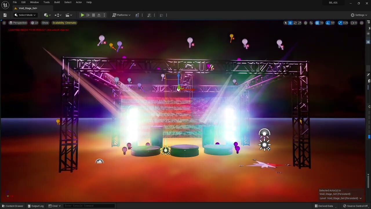 Stage Set Lighting & Blueprint FX