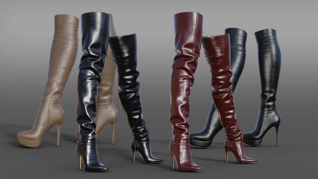 ArtStation - WOMEN'S HIGH BOOTS