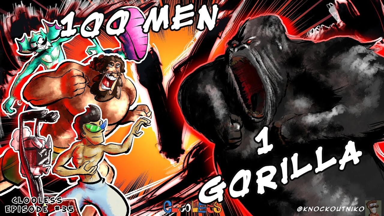 100 Men VS. 1 Gorilla - Clooless Animated 35