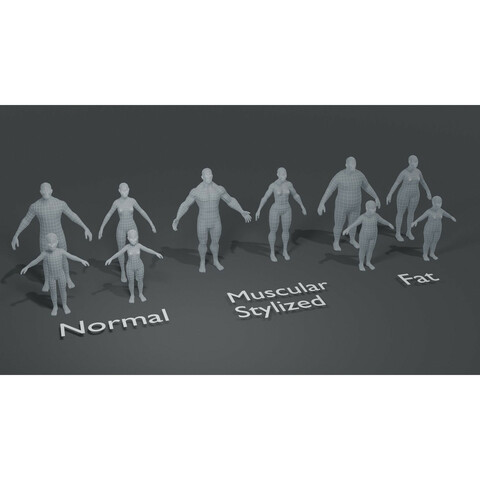 Human Body Base Mesh 10 3D Models
