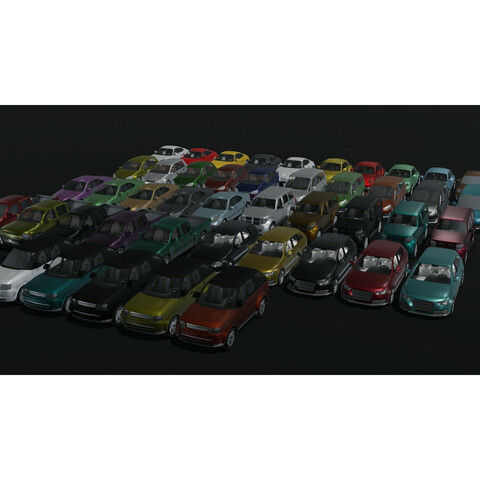 Generic Passenger Cars With Interiors 3D Model Bundle
