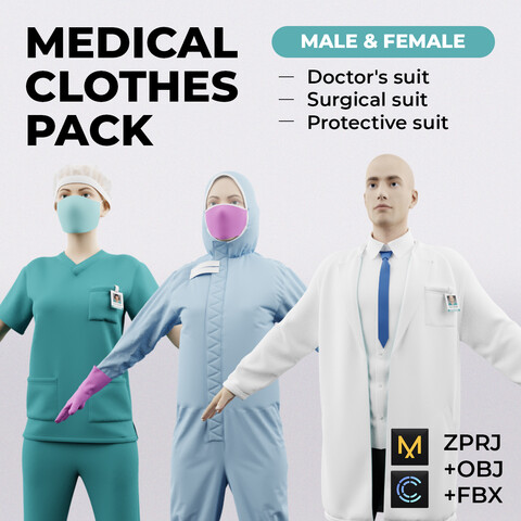 Medical clothes pack (male & female) | Standard License