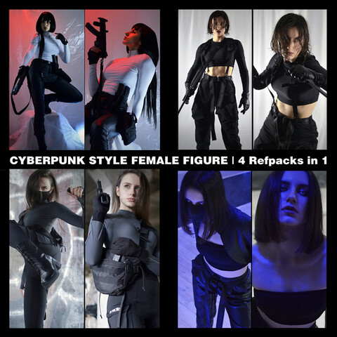 CYBERPUNK STYLE FEMALE FIGURE | References Bundle 860+ Photos