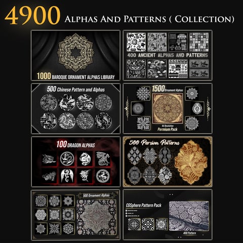 4900 Ornament Alphas And Patterns ( Largest Ornament Library) 4k