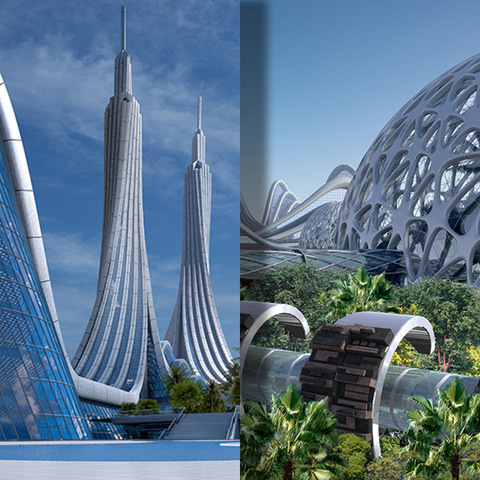 Futuristic City 12.and 13. – Organic Architecture (Standard License)