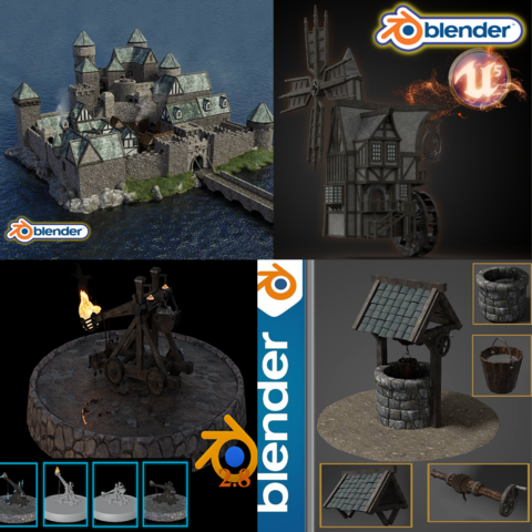 Medieval Europe 3D Modelling Course Bundle | Blender & UE5