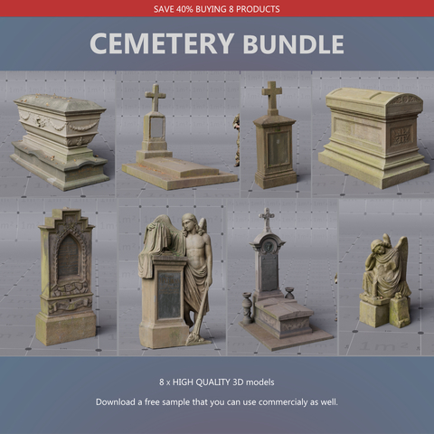 Cemetery Bundle - 8 X HIGH QUALITY 3D models