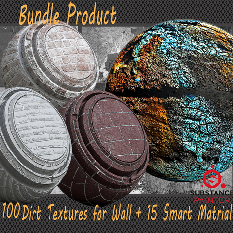 100 dirt textures for wall + 15 Brick Smart Matrial