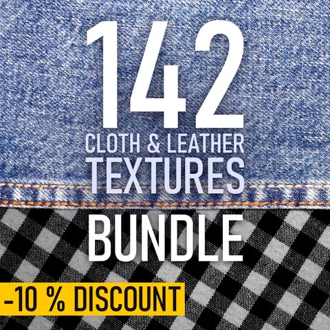 142 cloth, leather, wool, synthetic, jeans and knitted fabrics photo texture bundle.
