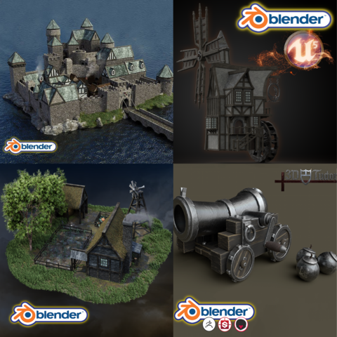 Medieval Europe 3D Modelling Course Bundle | Blender Masterclass