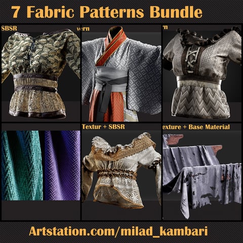 7 Fabric Patterns Bundle ( Standard License )