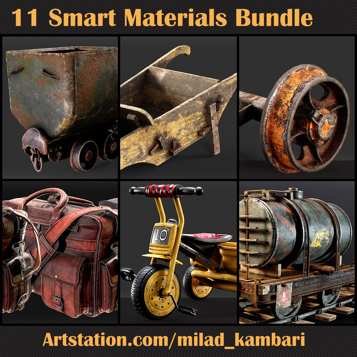 Milad Kambari - 20 Leather Smart Materials + PBR Textures - VOL 04