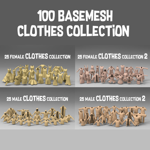 100 basemesh clothes collection