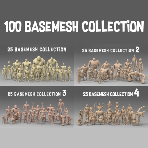 100 basemesh collection with extended commarcial license