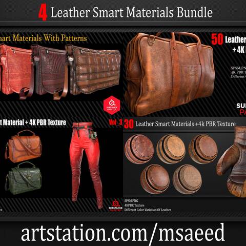 4  Leather Smart Materials Bundle ( Standard License )