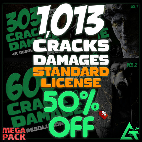 1013 Alpha Cracks and Damages Stencil Imperfections (MEGA PACK) - 50% OFF for Standard License!