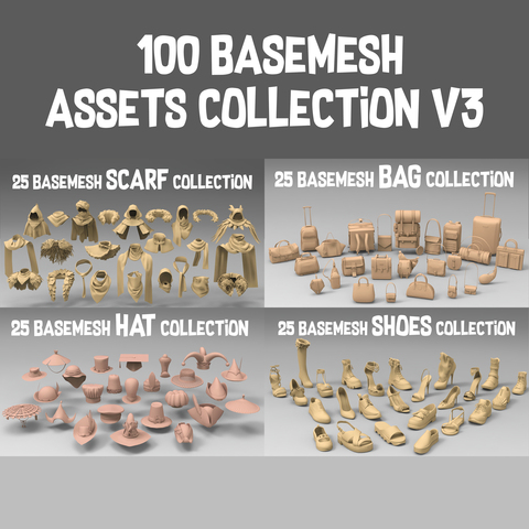 100 basemesh assets collection v3