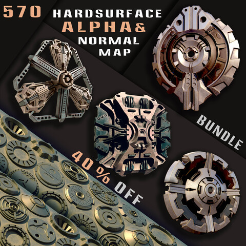 570 Hardsurface Alpha and Normal map (commercial License)