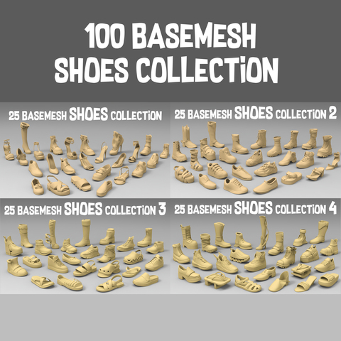 100 basemesh shoes collection with extended commercial license