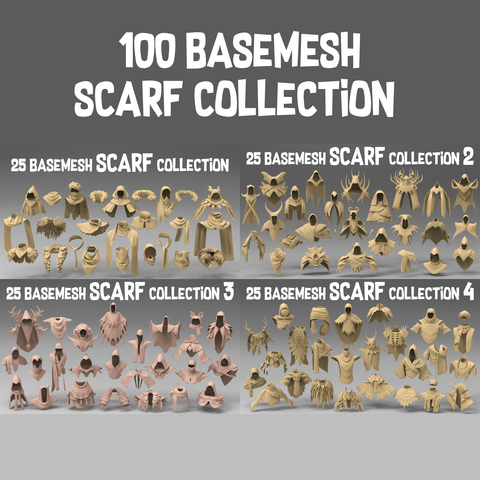 100 basemesh scarf collection with extended commercial license