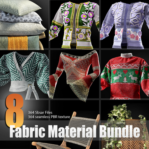 8 Fabric Material Bundle ( Commercial License )