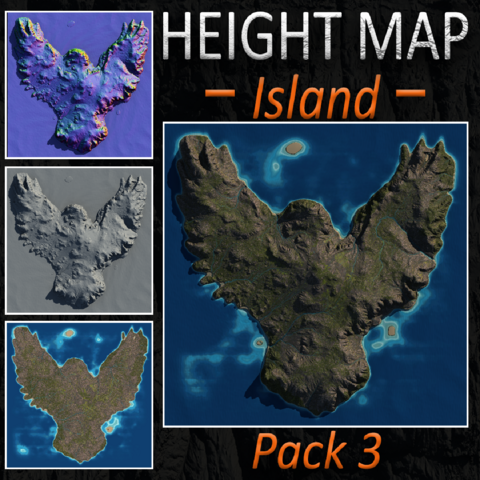 Pack 8k Landscape Island + Volcano Mesh