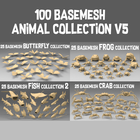 100 basemesh animal collection v5