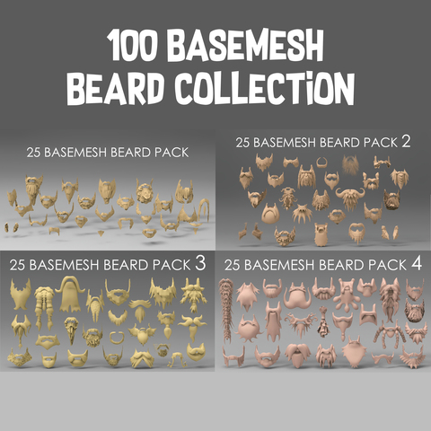 100 basemesh beard collection