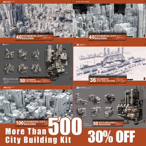 500 Sci-Fi City Building Kit