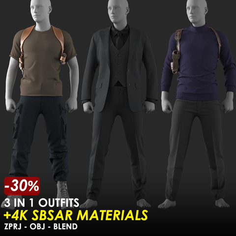 3 in 1 Outfits - Marvelous / CLO Project file