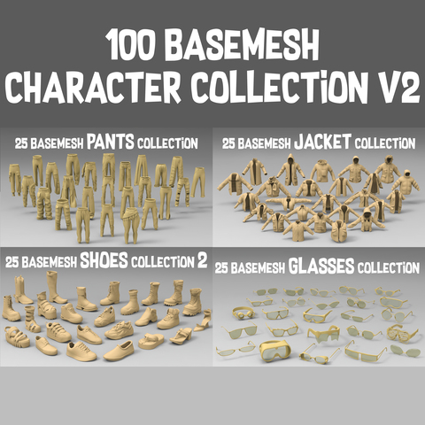 100 basemesh character collection v2